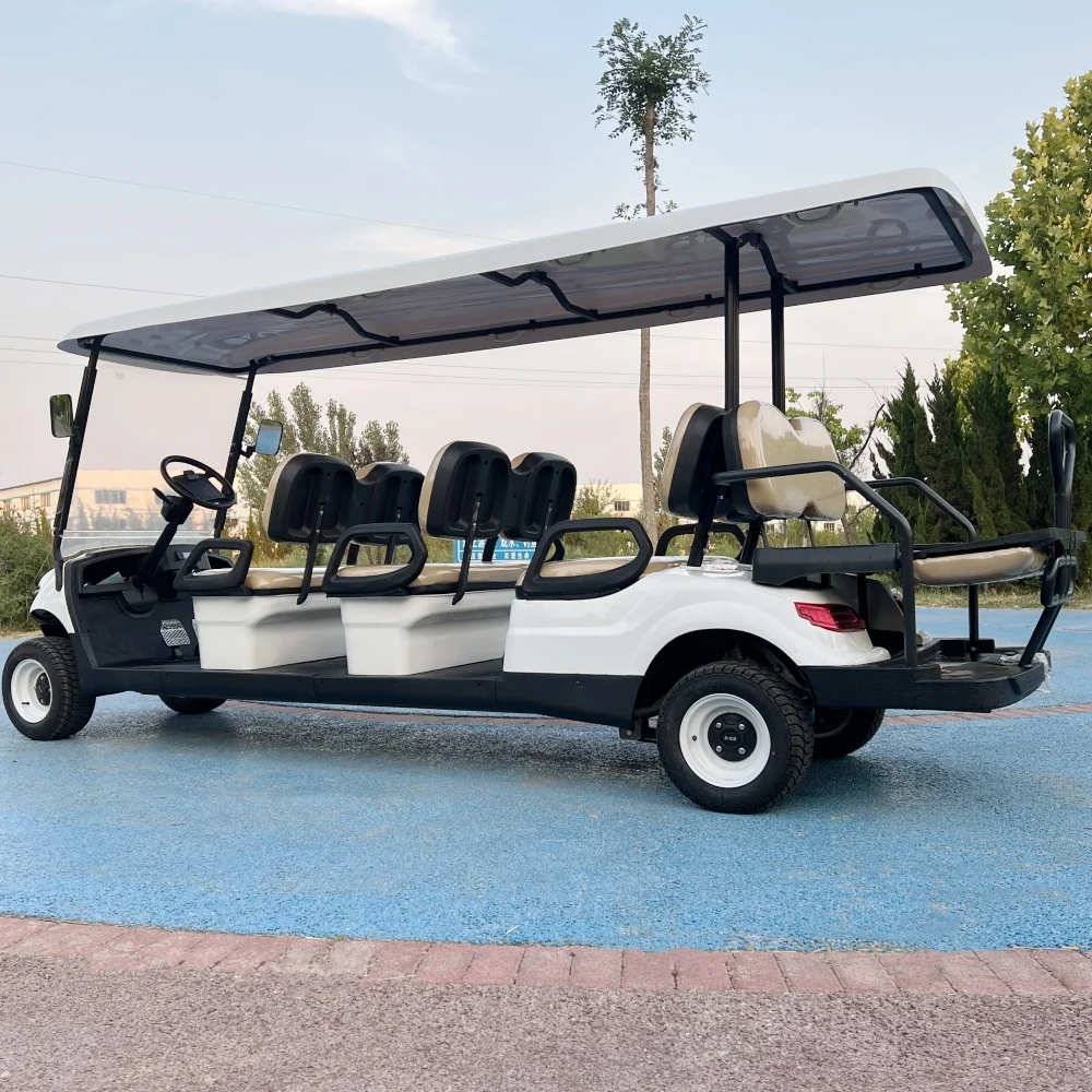 2024 белая электрическая тележка для гольфа на внедорожник 2 4 6 8 мест литиевая