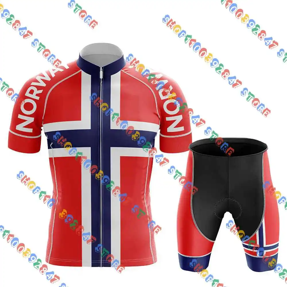 Комплект одежды для велоспорта из джерси с флагом норвегии комплект шортами и