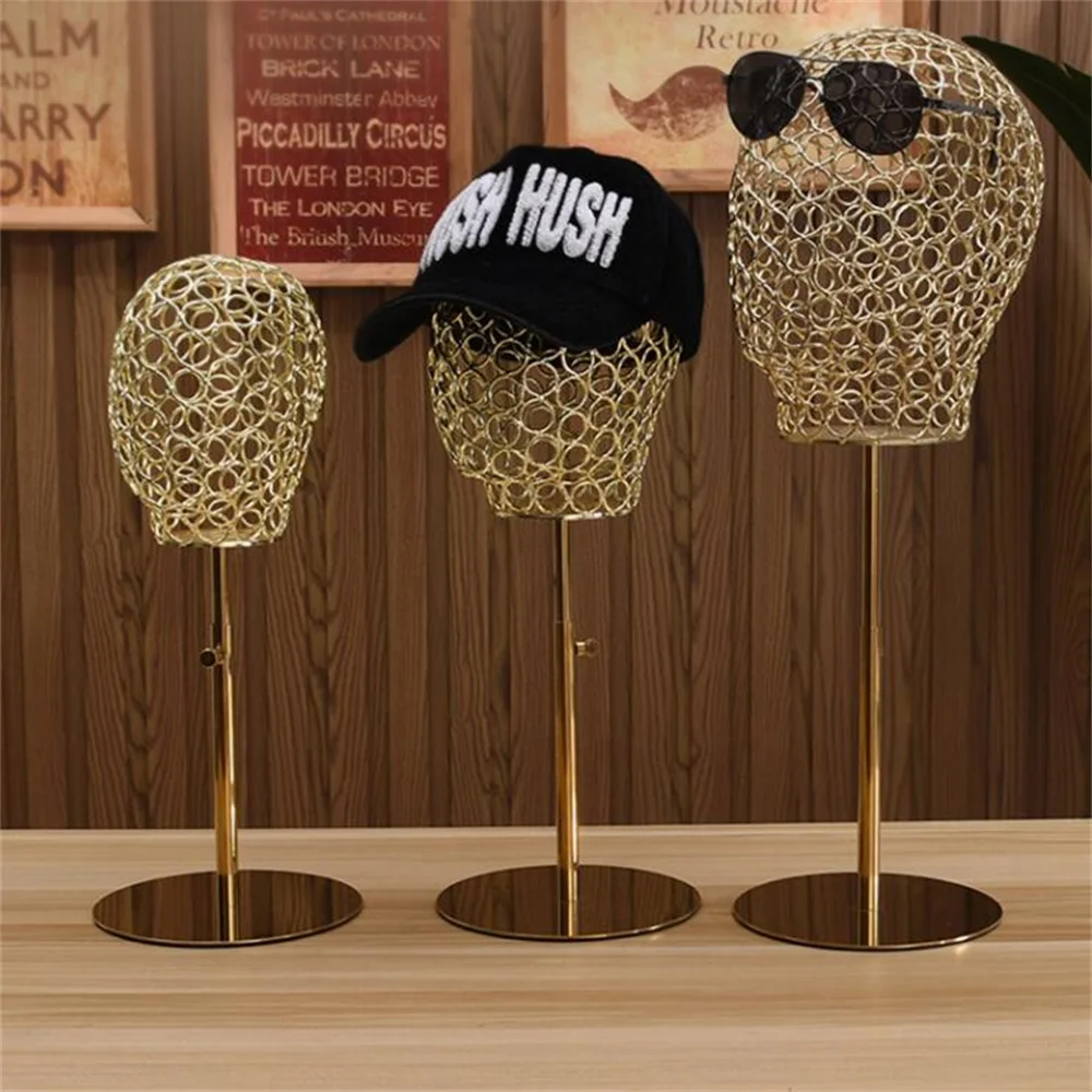 

Fashion 5style Gold Metal Male Female And Kid Mannequin Head For Hat Model Jewelry Glasses Display C053