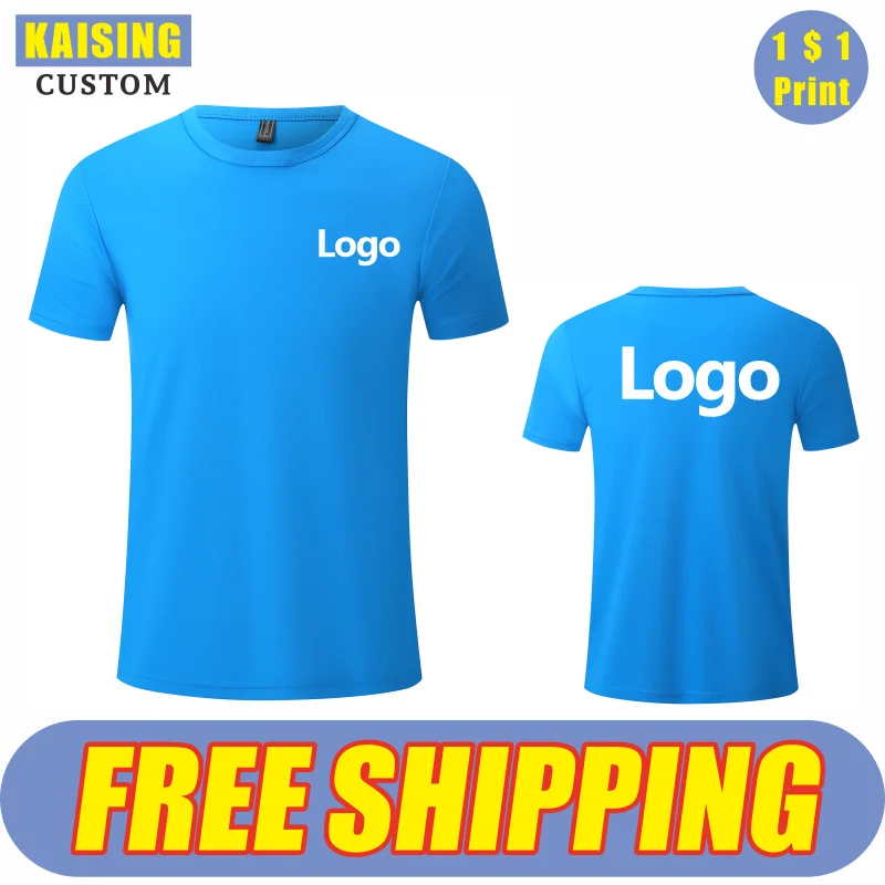 KAISING  Quick-Drying Breathable Sports T Shirt Custom Logo Embroidery Printed Personal Group Design Summer Men And Women Tops