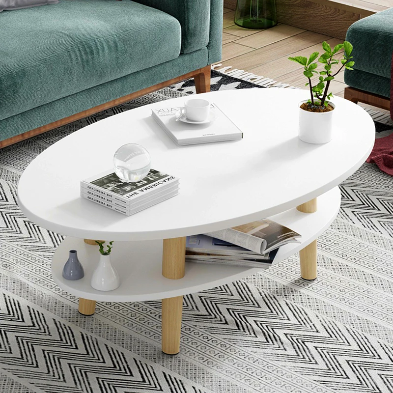 

Oval Accessory Coffee Table Modern Minimalist Living Room Center Coffee Table Tv Furniture Couchtisch Furniture Bar Set HX50NU