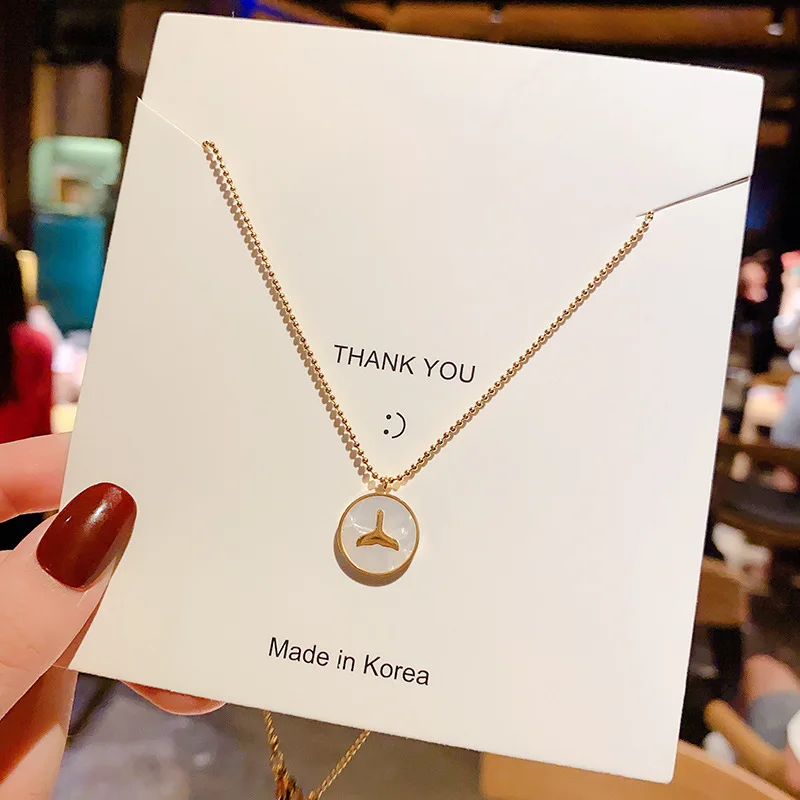 

Wholesale Titanium Steel Round Fritillary Fishtail Necklace Women's High Sense Niche Design Ins Indifference Trend Choker Chain