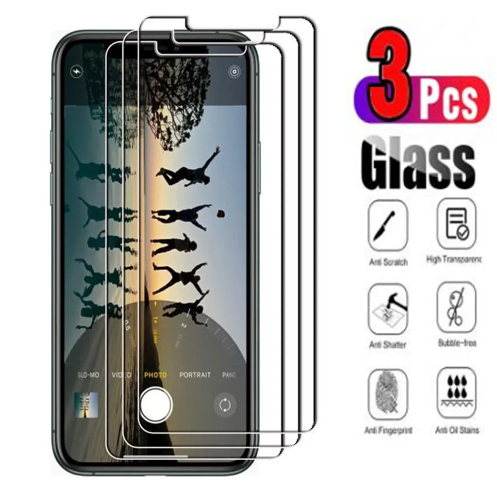 

Стекло для экрана для iPhone 13 12 11 pro max 8 7 6 Plus, 3 шт., Защита экрана для iphone 13 11 12 12 13 mini XR Xs Max SE 2020, стекло