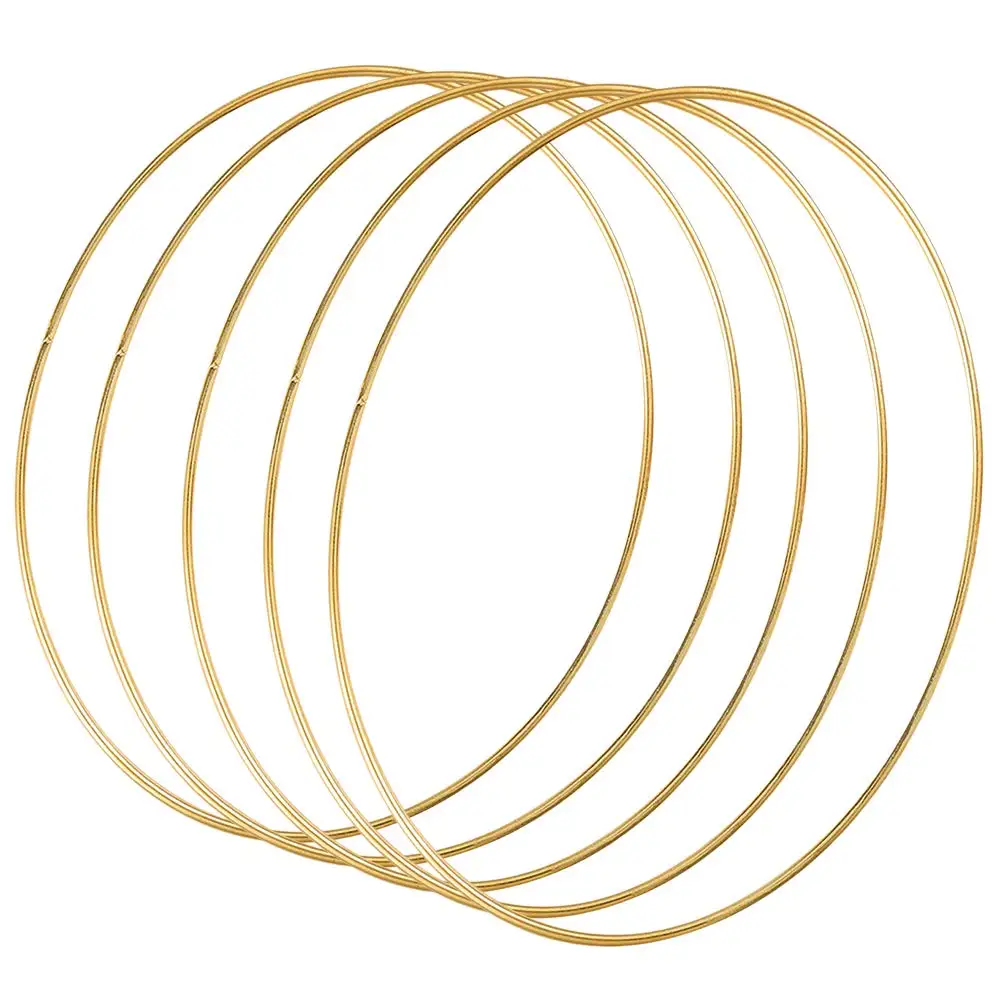 

5 Pack 14 Inch Large Metal Floral Hoop Wreath Macrame Gold Hoop Rings for DIY Wreath Decor Dream Catcher and Macrame Wall Han