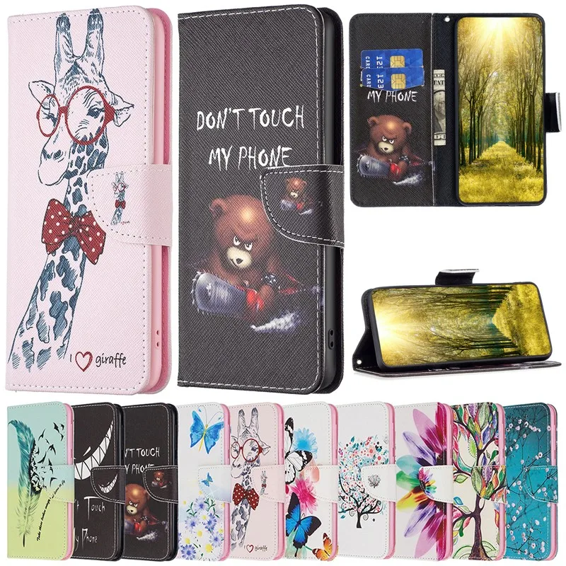 

Cute Wallet Flip Case For Samsung Galaxy A40 A41 A50 A50S A30S A6 A7 2018 A750 A8 Plus Note 9 Note 8 A03S A03 A02S Phone Cover