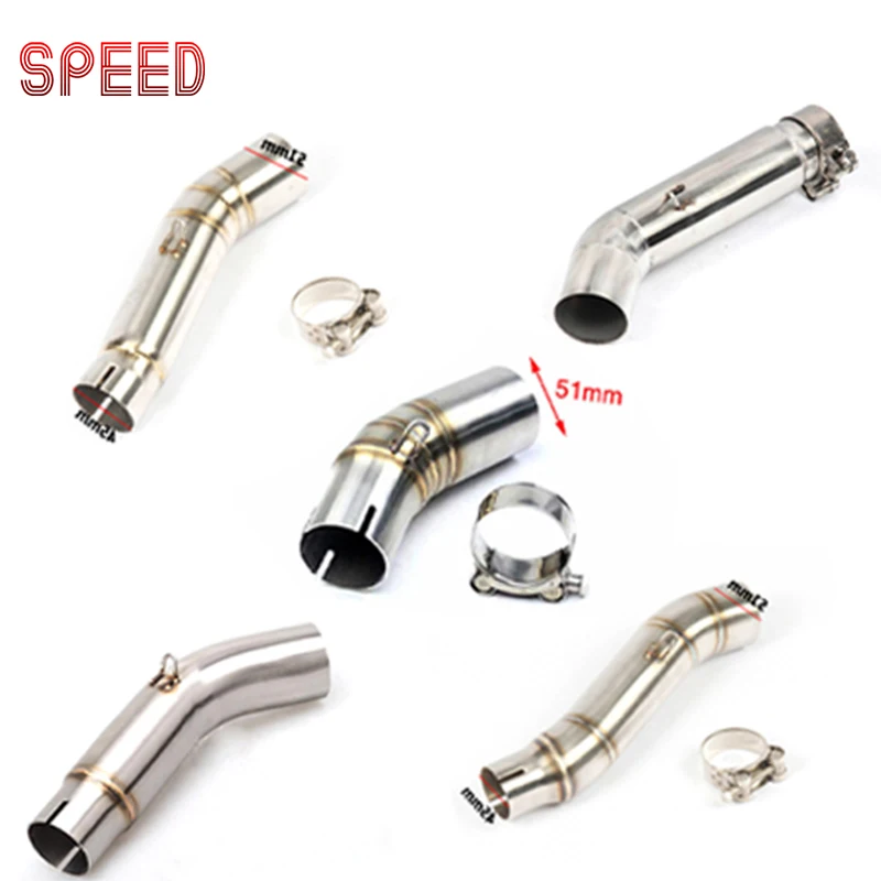 Motorcycle exhaust mid pipe connect tube For kawasaki 400 Honda CBR 500 CBR300 Hornet 600 CB600F Suzuki GSR 750 |
