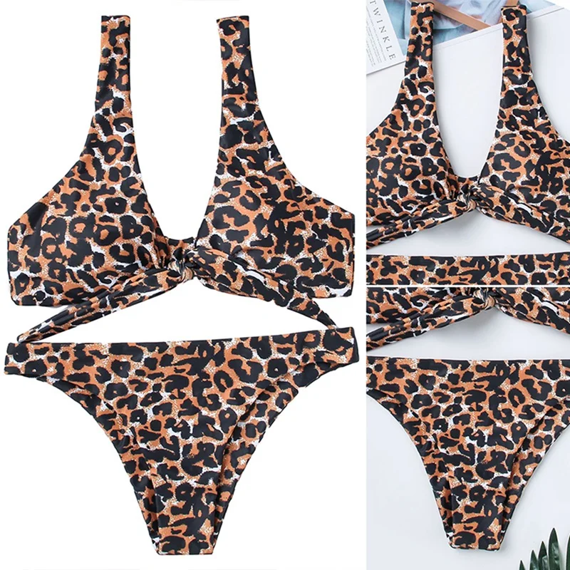 

Women's Swimsuits Leopard Swimwear Female Sexy Brazilian Bikinis High Cut Biquini Swimsuit