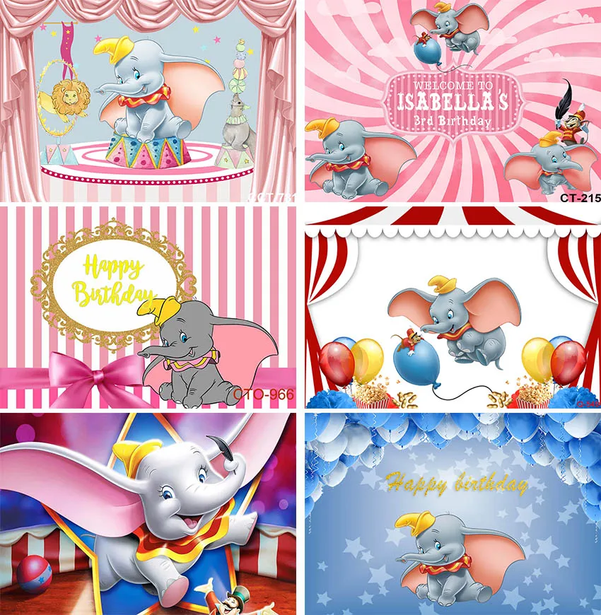 

Disney Circus Dumbo Backdrop Kids Birthday Party Baby Shower Background Tent Carnival Photography Decoration Props