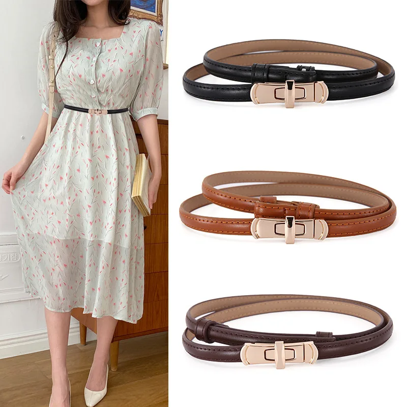 

Ladies Belt Ladies with Dresses In The Long Sweater Soft Leather New Non-porous Adjustable Belt Fine Leather