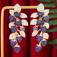 soramoore facebook ins luxury cz blue ball drop earrings for women wedding bridal jewelry aretes de mujer modernos boho charm