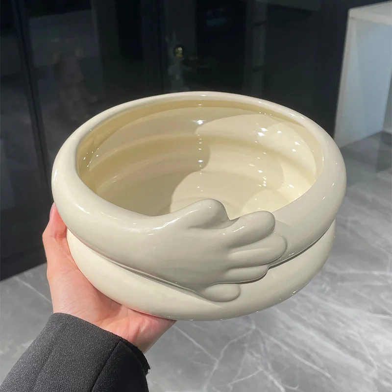 

Nordic Hug Me Fruit Bowl Home Living Room Simple Ins Wind Tea Table High Sense Ceramic Fruit Bowl