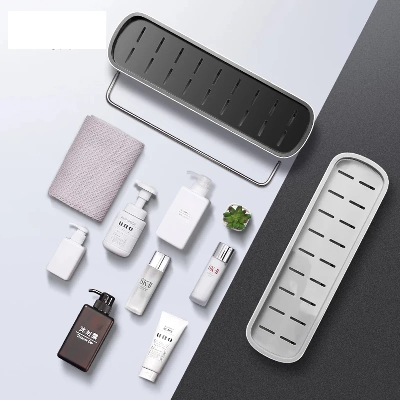 Съемная настенная полка для ванной комнаты органайзер душа монтируемая вешалка