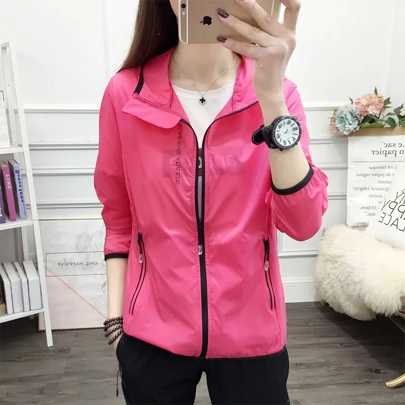 

New Women's Basic Jacket Women Windbreaker 2022 Spring Autumn Hooded Zipper Loose Solid Outwear Female Trench Coat