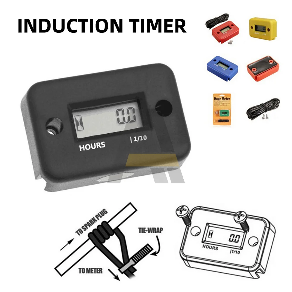 

Digital Hour Meter LCD Display for Bike Motorcycle ATV Snowmobile Marine Boat Ski Dirt Gas Engine Timer Meter Counter Tachometer