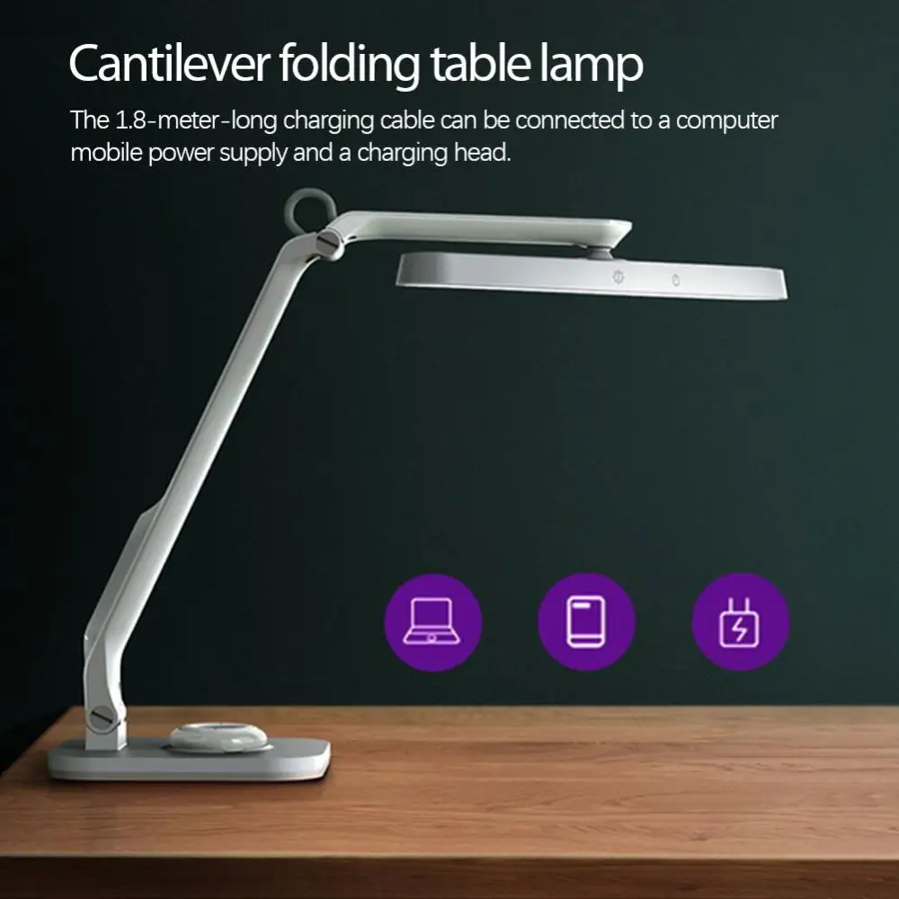 

LED Table Lamp USB Rechargeable Folding Intelligent Remotely Control Eye Protection Students Dormitory Bedroom Reading Light