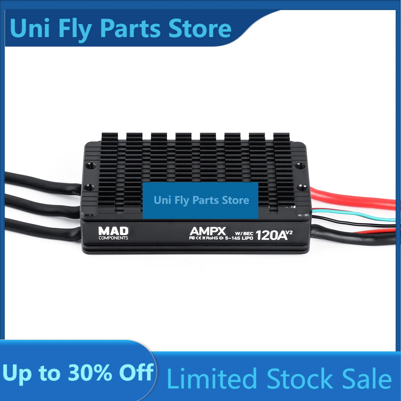 Фото UniFlyMAD AMPX 120A (5-14S) BLDC ESC для дронов №1