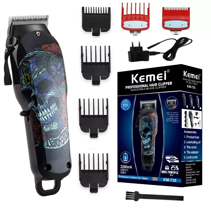 

Машинка для стрижки волос Kemei Wirelesshair, профессиональный триммер для волос, Мужская электрическая мощная машинка для стрижки волос с литиевым...