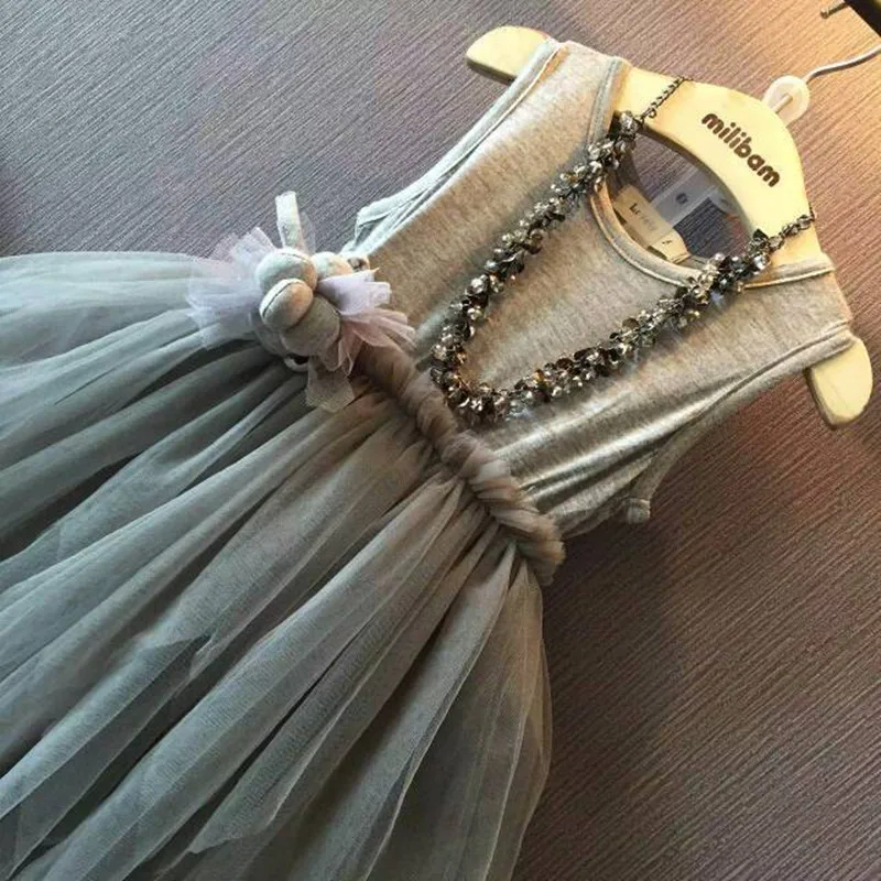 Новинка 2023 летнее платье-пачка для девочек с цветочным дизайном детская