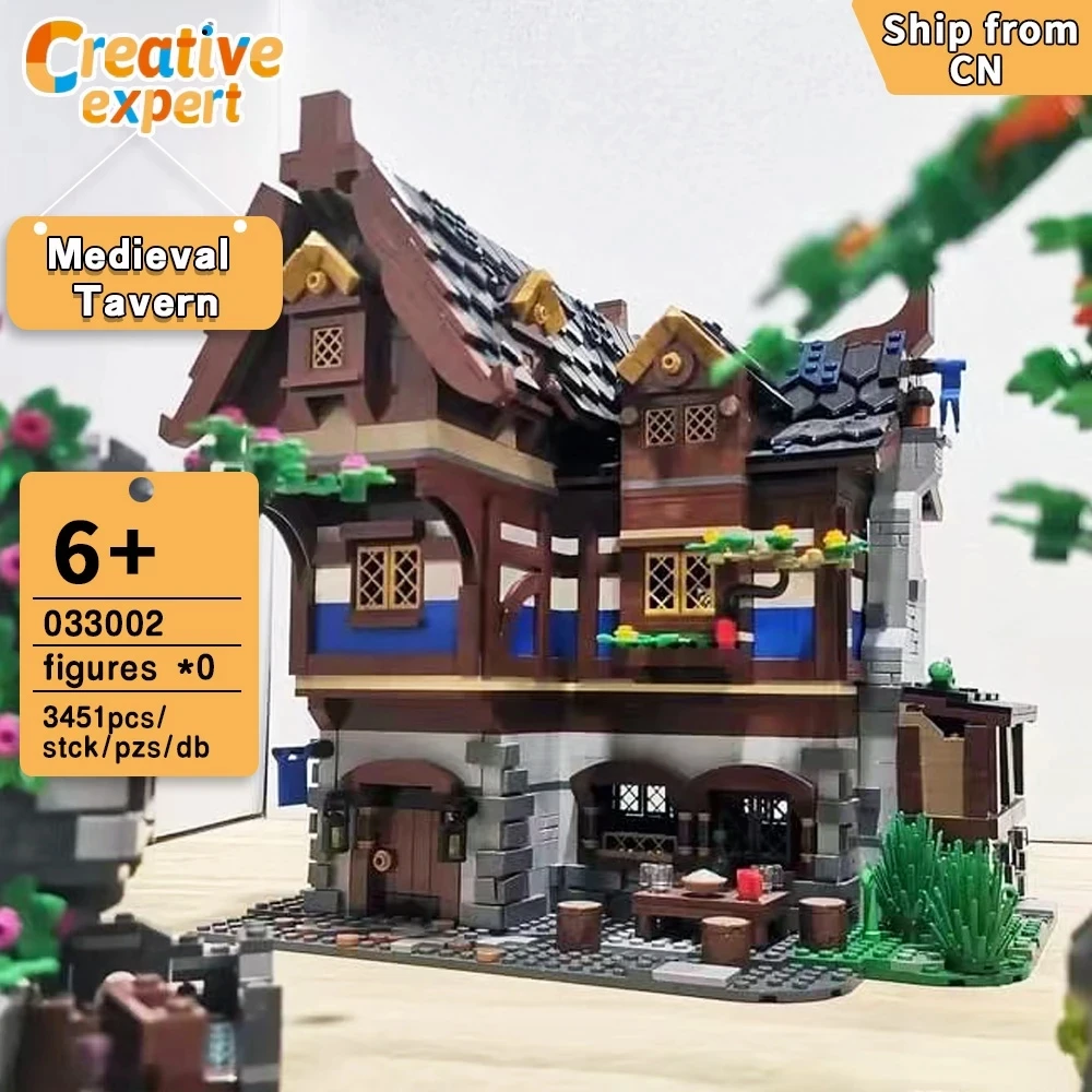 

Street Views Medieval City Tavern Town Inn Building Block Architecture Modular House Bricks Model Creative Expert Toys Gift MOC