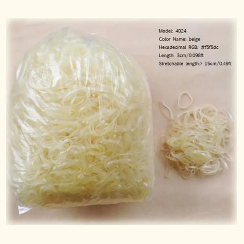 

1000pcs/lot M size Clear Yellow Rubber Band Horse Hair Braid Bow bands for Electronics,Hair Braids,Dog Grooming