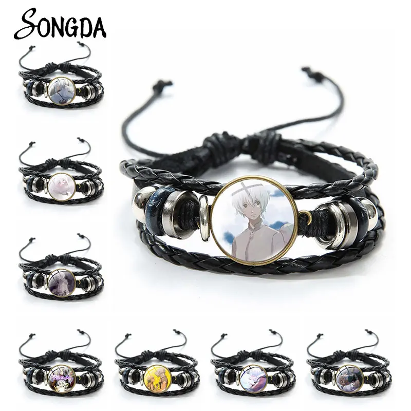 

Anime To Your Eternity Leather Bracelet Cartoon Figure Glass Dome Bracelet Braided Rope Bangles Jewelry Fans Collection Gifts