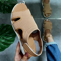 2022 new ladies sandals large size breathable stretch fly woven sandals casual walking outdoor womens shoes beautiful shoes