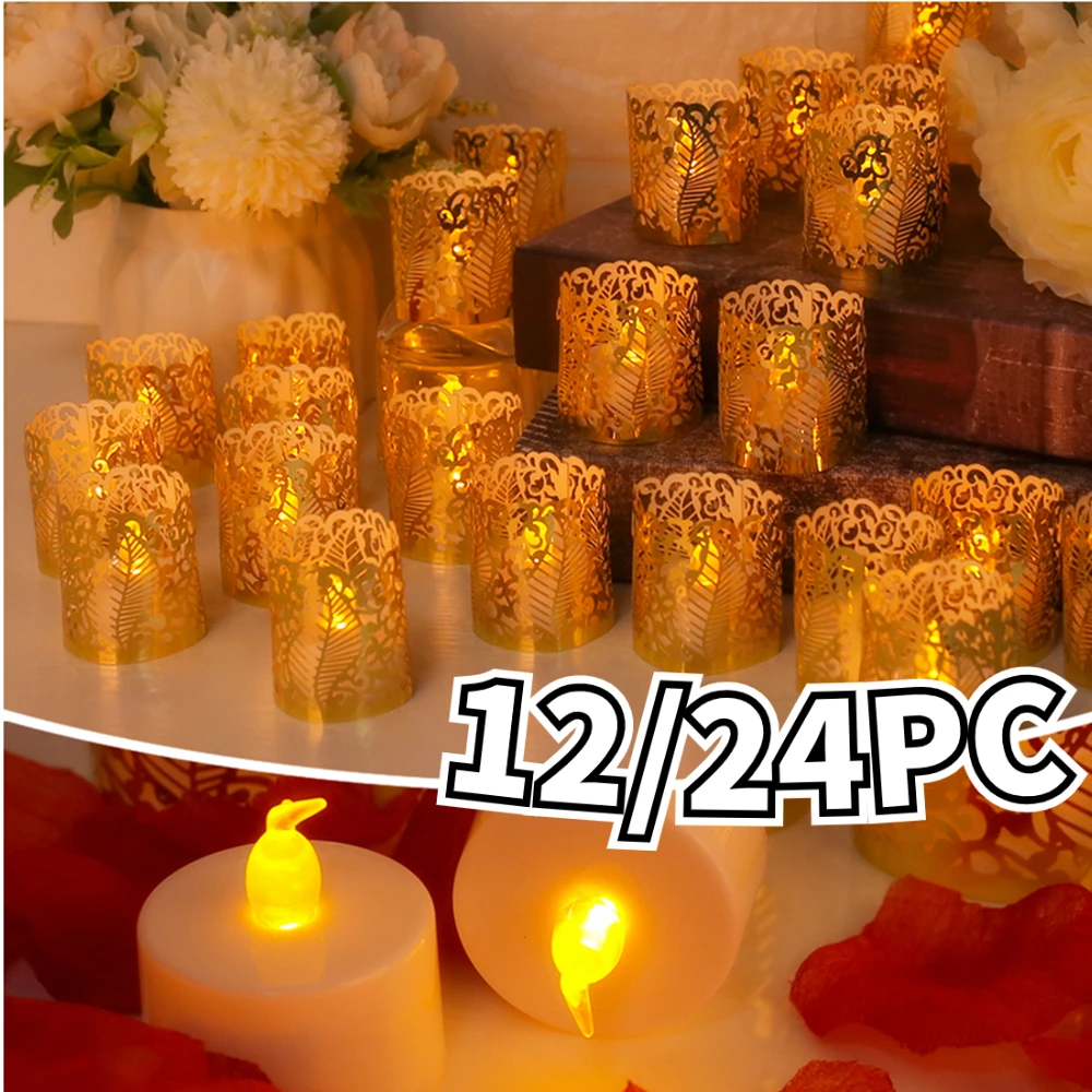 

Led Candles with Paper Lampshade Battery-Powered Candle Light Tea light Candles Flameless Led Candles Tealight Home Decoration
