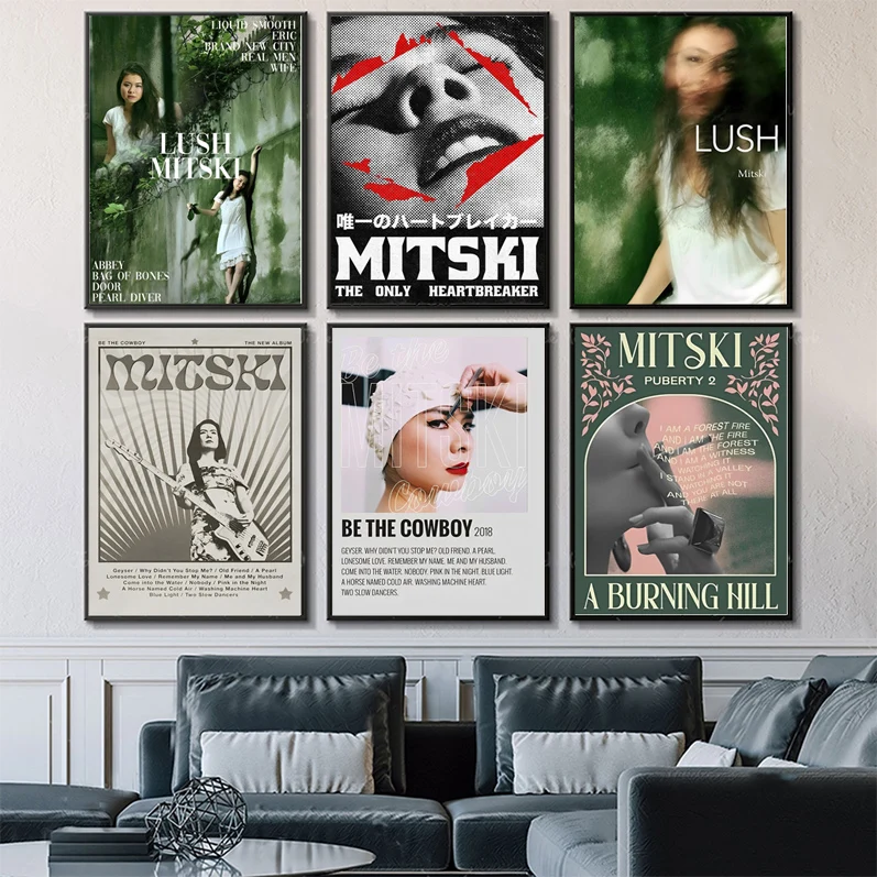 

Hip Hop Singer M-Mitski Poster Self-adhesive Art Poster Whitepaper Prints Posters Artwork Aesthetic Art Wall Painting