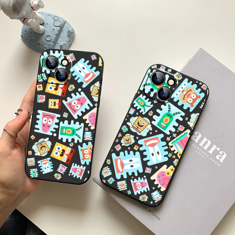 Роскошный чехол для телефона в стиле аниме Губка Боб для iPhone 12 Pro Max 6 6s 11 12 13 Max Pro Mini 8 Plus X Xr Xs 7 7P SE 2020 Eve4 Elecom 2021
