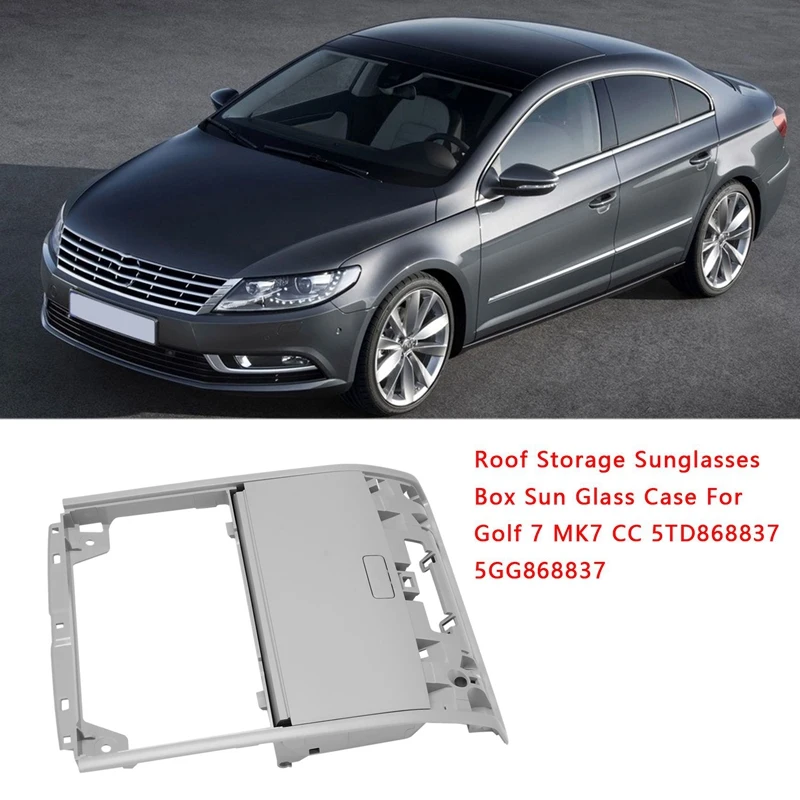 

Car Interior Roof Storage Sunglasses Box Sun Glass Case Spectacles Holder for-Golf 7 MK7 CC 5TD868837 5GG868837