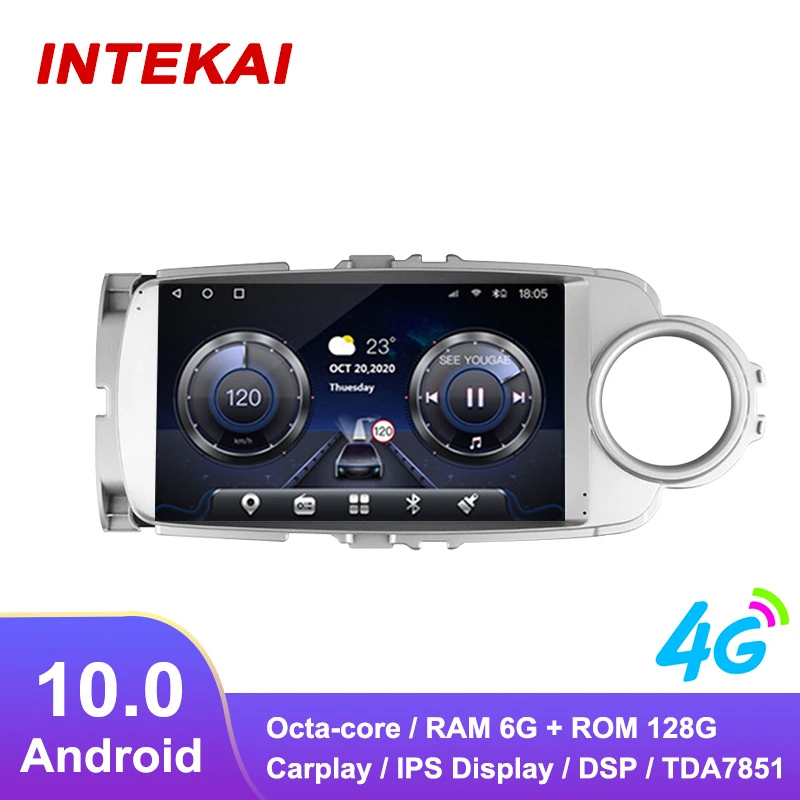 

Автомагнитола 9 дюймов, Android 10,0, GPS-навигация, мультимедийный плеер для Toyota Yaris 2012-2018, стерео головное устройство RHD