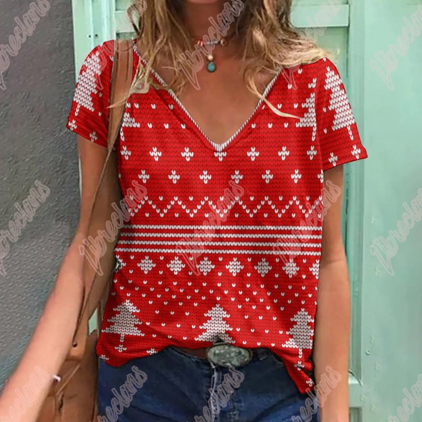 

Women Lady Fresh Tree Printing New Year Autumn Winter Merry Christmas Tshirt Nice Top Graphic Pretty Shirt T Tee T-shirt