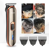 km 671 rechargeable electric hair clipper professional beard trimmer barber led screen washable hair cutting machine 40g