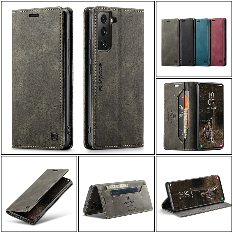 

Flip Business Fashion Leather Phone Case For Samsung Galaxy S8 S9 S10 S20 S21 S22 PLus FE Note10 20 Ultra Card Wallet Cover