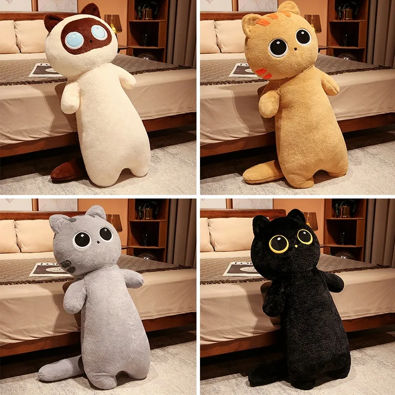 

65cm Long Kawaii Big Eyes Cat Plush Toys Sleeping Pillow Soft Cartoon Stuffed Animal Cat Doll Kids Children Gift Home Decor