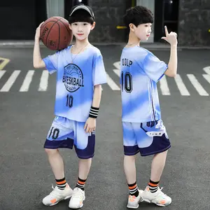 Boys summer short-sleeved suit 2022 new football basketball suit middle-aged children sports quick-drying two-piece suit