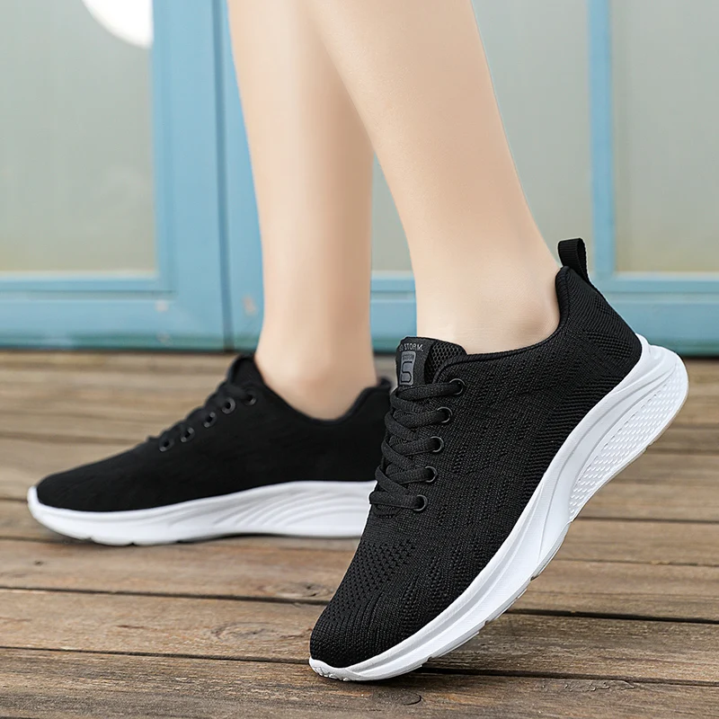 Women Walking Shoes Tennis Shoes Casual Outdoor Sports Trainer Sneakers Knitted Woman Terkking Sneaker