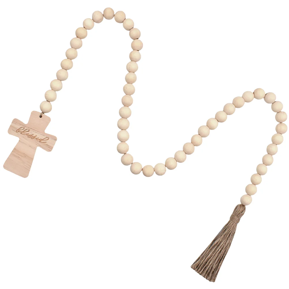 Цвет бревна крест подвесная веревка цветочная гирлянда деревянные бусины