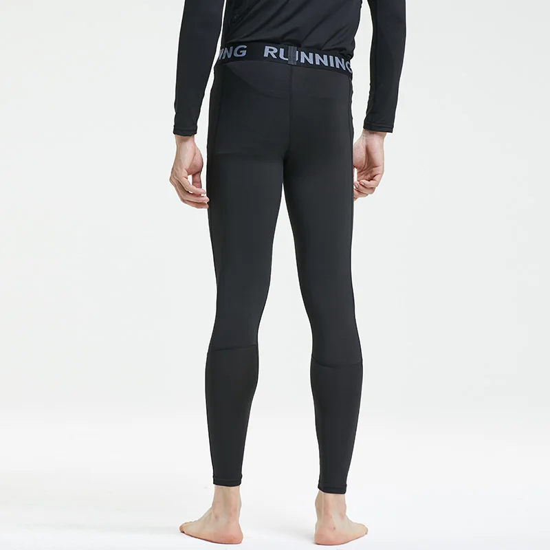 Compression Tight Leggings Men High Waist Lift Pants Fitness Gym Sports Skinny Trousers Training Workout Running