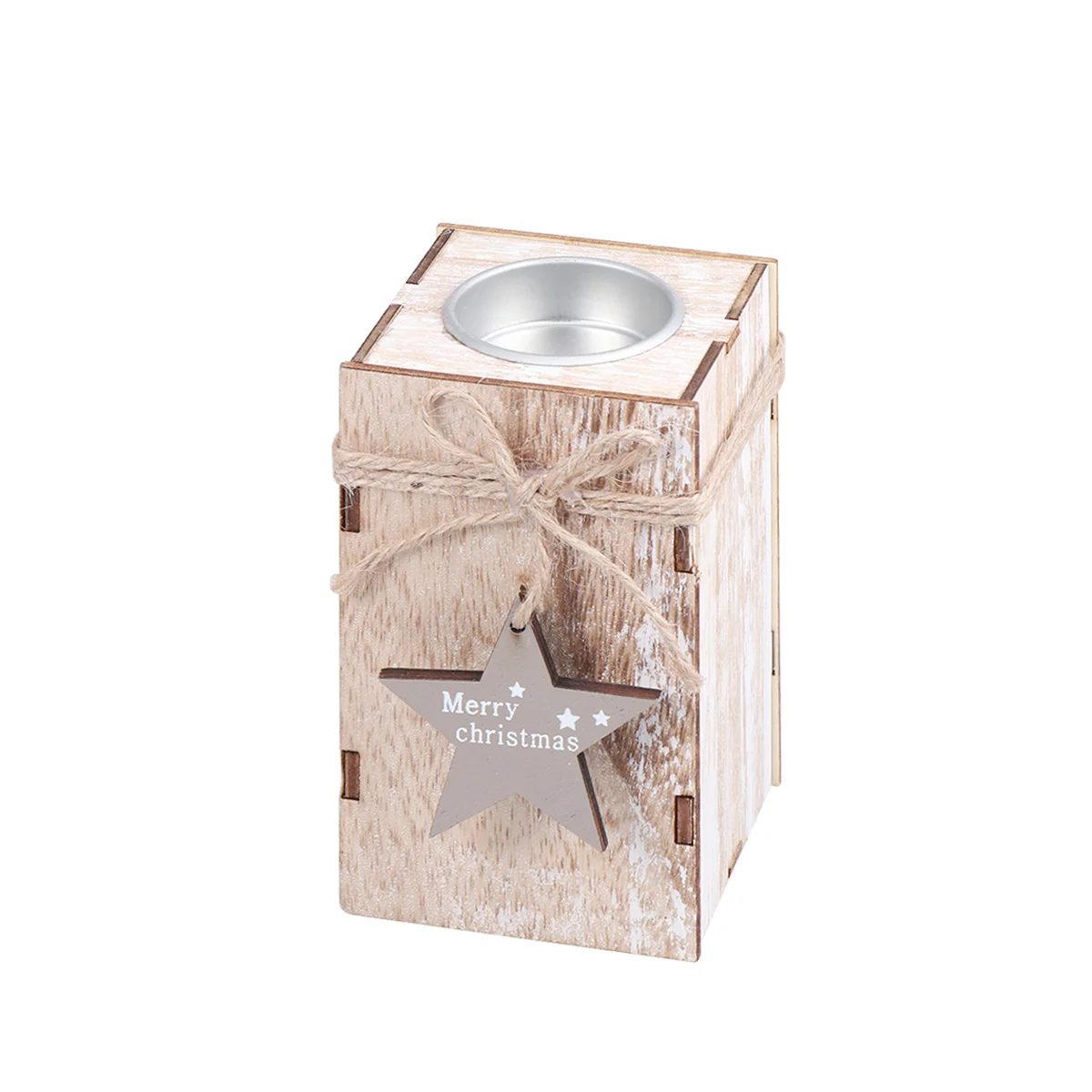 

Креативный Рождественский Деревянный Мини-подсвечник 7x12 см, Рождественское украшение для дома, настольное украшение