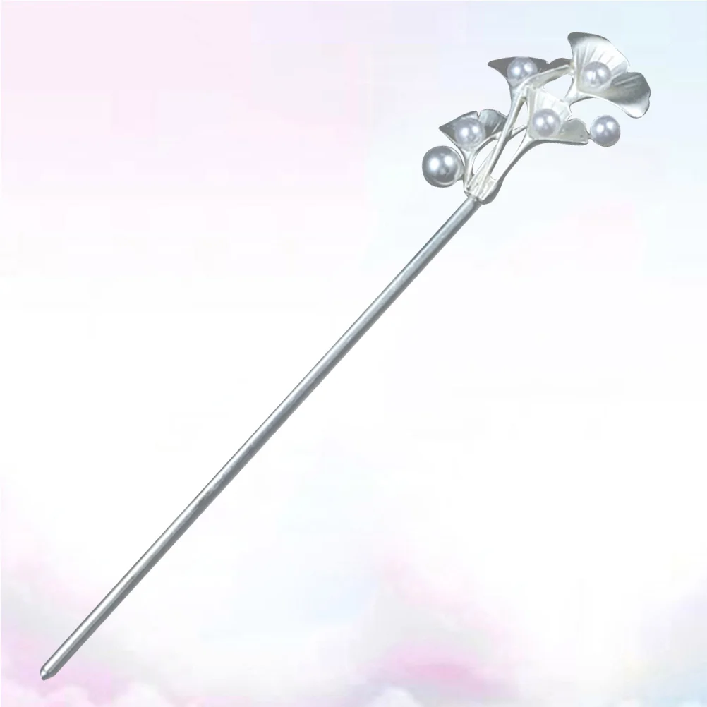 

Hair Chopsticks Stick Stickschinese Pearl Women Pin Accessoriesvintage Bun Fork Metal Thick Flower Japanese Bunsgirls Hairpin