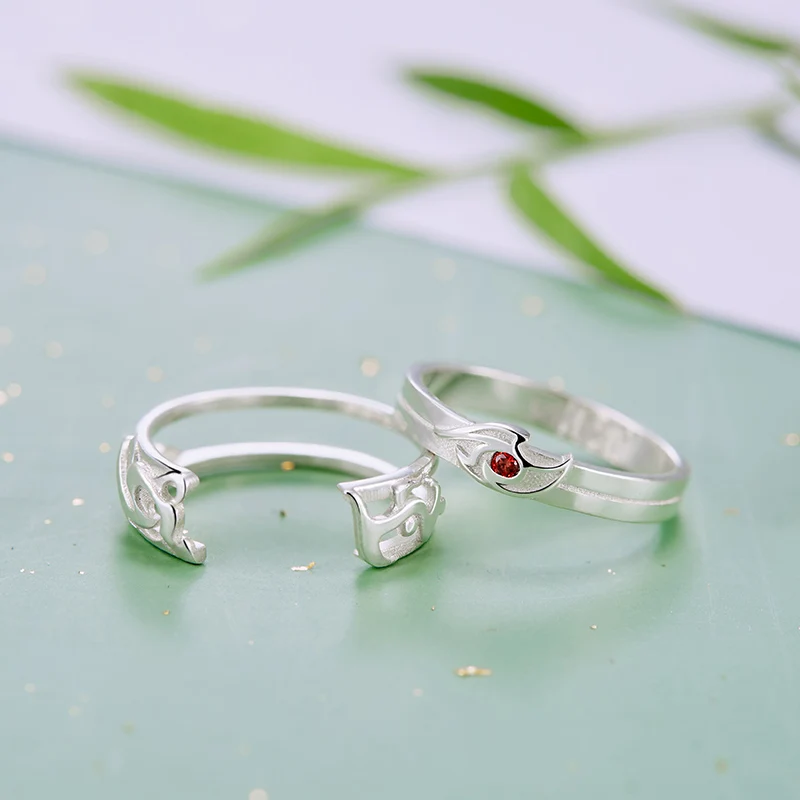 Аниме Кольцо Косплея "Система Самоспасения Подлого Злодея" Шэнь Циньциу Ло Бинхе Унисекс Парные Кольца Ювелирные Аксессуары Предметы