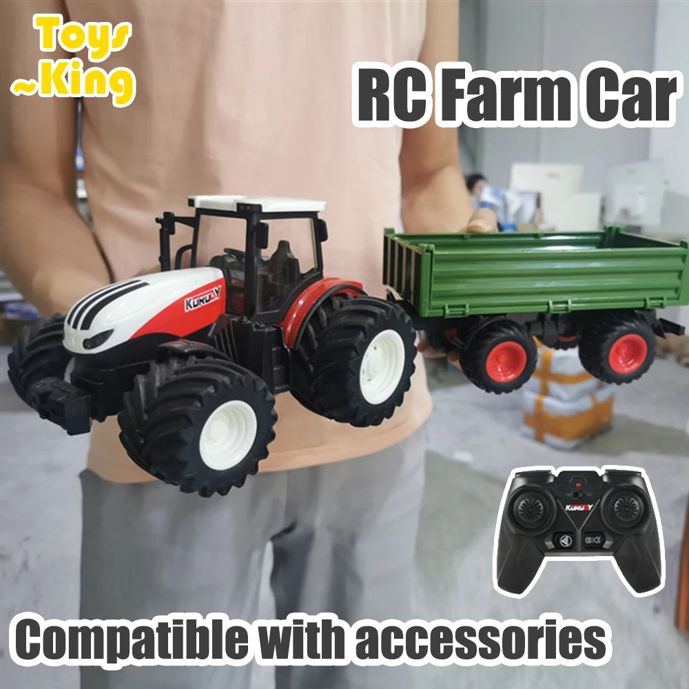 

RC Farm Car Tractors Trailer 2.4G Radio Controlled Cars Farming Simulator Truck Miniature Farmer Animal Model Toys Children Boy