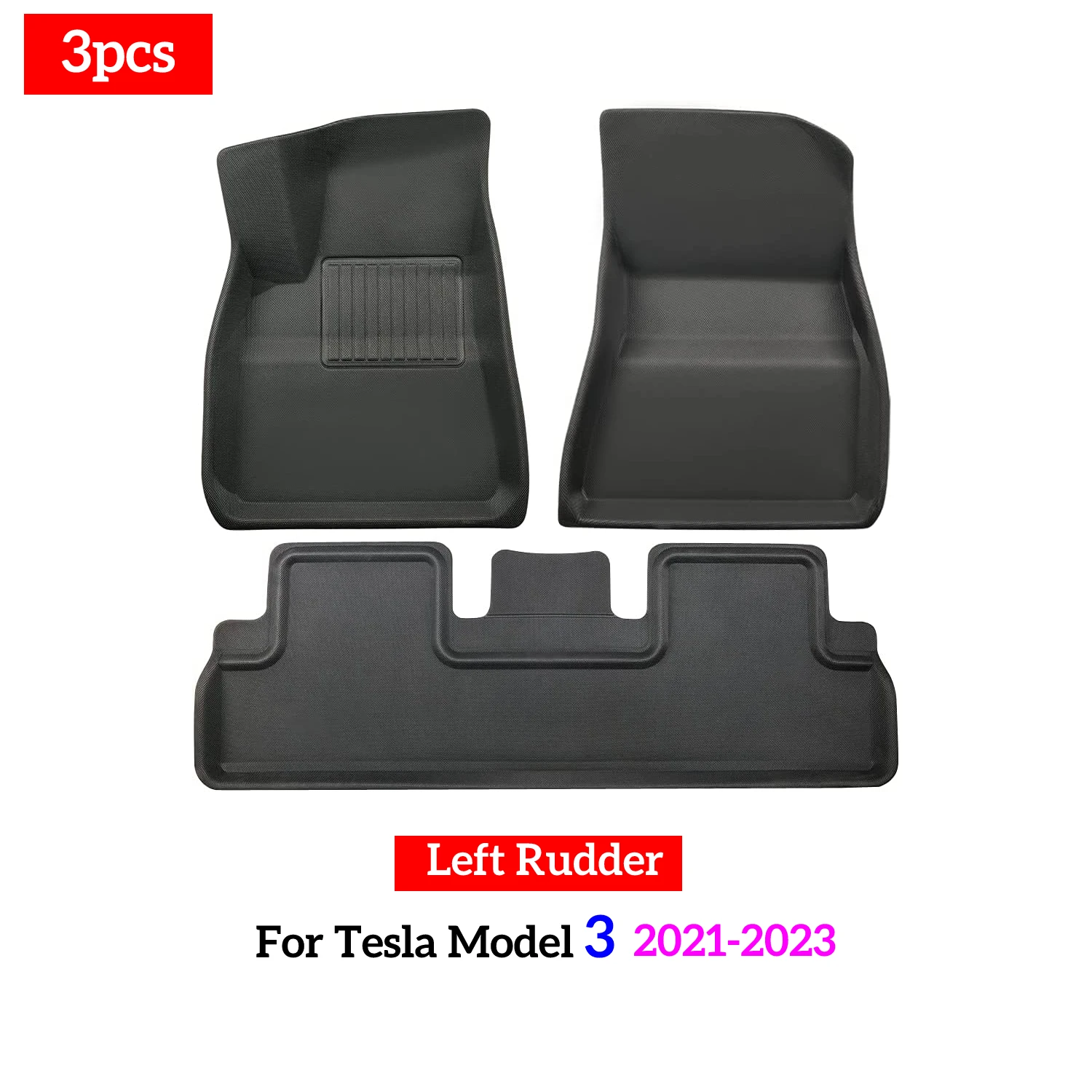 

Для Tesla Model 3 Model Y Напольный коврик для багажа с левым рулем 2017-2023 Левый и правый руль 4 сезона Водонепроницаемый 3D напольный коврик