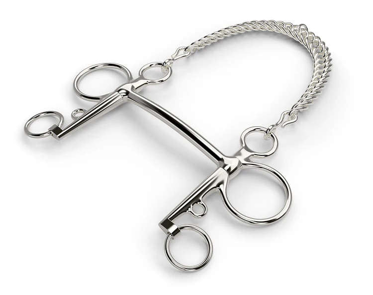 Horse Equestrian Riding Stainless Mouth Cheek Snaffle Bit Chain 140mm