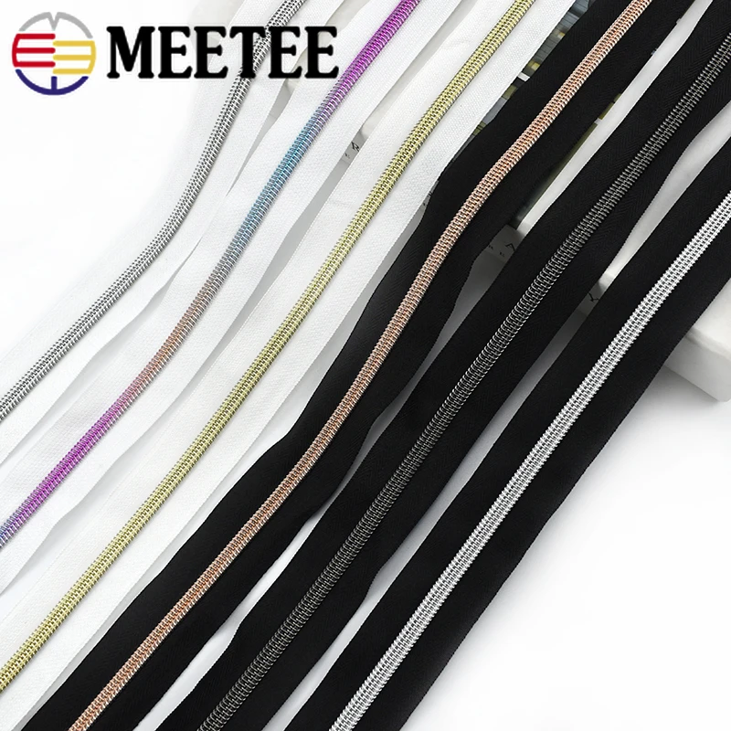 2/5/10Meters Meetee 5# Nylon Zippers Sliders for Clothes Bags Pocket Coil Zip Zipper Slider Replace DIY Garment Sewing Accessory - купить по