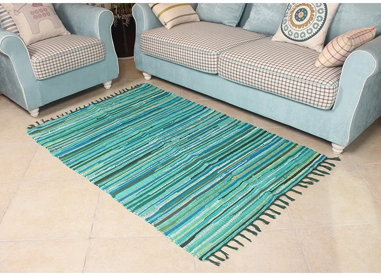 

Красочный вязаный полосатый коврик для дома, прямоугольные ковры, коврик для гостиной, спальни, ванной комнаты, дивана, стульев, кухни, коврика