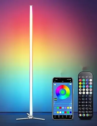 

Changing RGB IC Corner 300+ Mode 360° Fully Illuminated Smart 16 Million Colors LED Floor Lamp for Living Room App Control/Musi