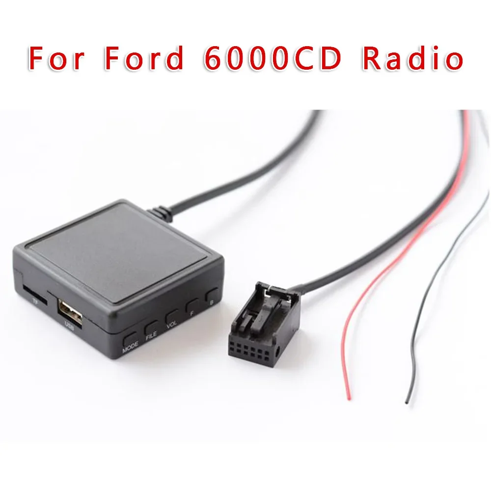 

Для Ford 6000CD радиосовместимый 12-контактный AUX USB аудиокабель-адаптер с микрофоном потоковая музыка от вашего устройства