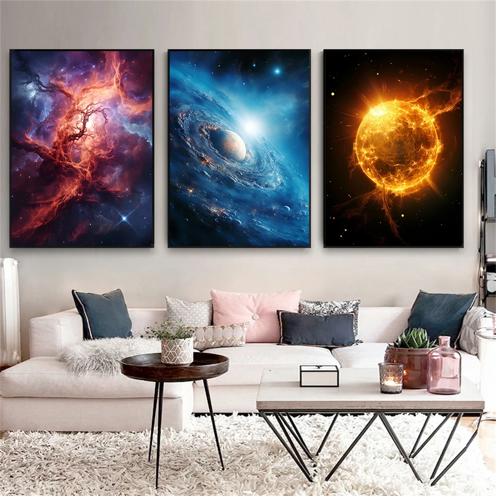 Художественный астрономический постер-Декор Вселенная Андромеда галактика